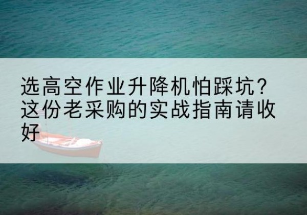 金阳高空作业升降机厂家推荐-选高空作业升降机怕踩坑？这份老采购的实战指南请收好