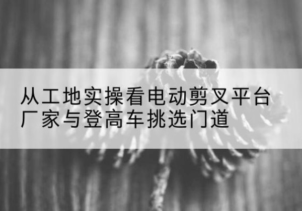 金阳电动剪叉升降平台厂家-从工地实操看电动剪叉平台厂家与登高车挑选门道